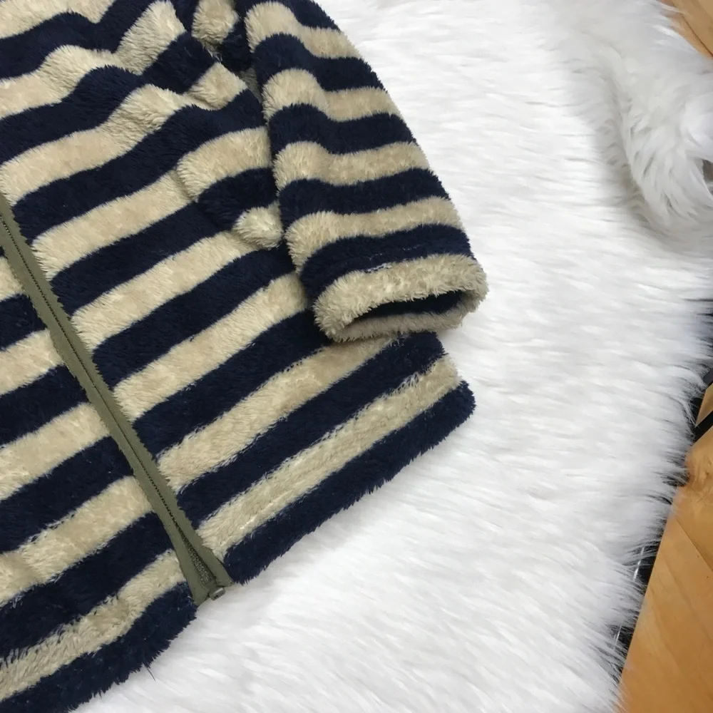 CRAZY 8 Striped Fuzzy Teddy Jacket